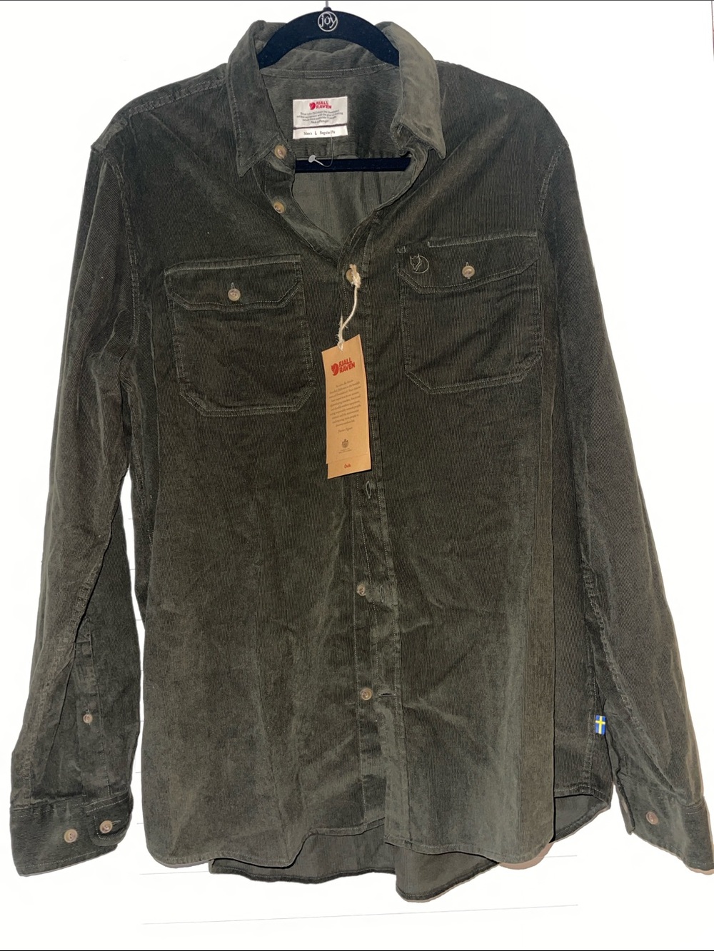 Fjallraven Olive Green Corduroy Shirt Jacket